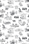 San Antonio Toile Traditional Wallpaper Wallpaper Black / Double Roll