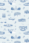 Washington DC Toile Peel & Stick Wallpaper Peel & Stick Wallpaper Dusty Blue Navy / 24" x 144"