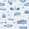 Washington DC Toile Robe Robe Light Blue Navy / S/M