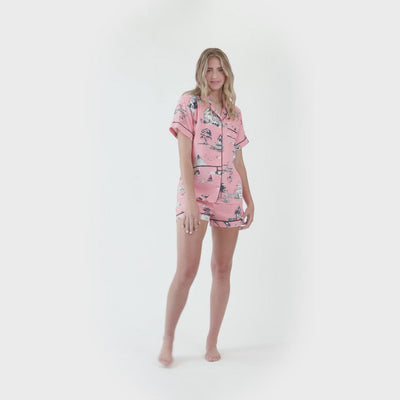 Charleston Toile Pajama Shorts Set dombezalergii