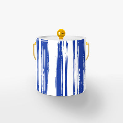 Ice Bucket Blue / Gold Abstract Stripe Ice Bucket dombezalergii