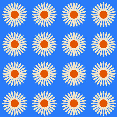 Wallpaper Double Roll / Blue American Daisy Wallpaper dombezalergii