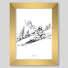 Après Ski Skier Print Gallery Print Black Print / 8x10 / Gold Frame