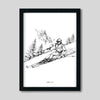 Après Ski Skier Print Gallery Print Black Print / 8x10 / Black Frame