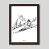 Après Ski Skier Print Gallery Print Black Print / 8x10 / Walnut Frame