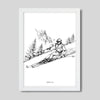 Après Ski Skier Print Gallery Print Black Print / 8x10 / White Frame