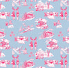 Après Ski Toile Peel & Stick Wallpaper Peel & Stick Wallpaper Blue Pink / 24" x 144"