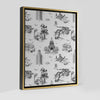 Austin Toile Print Canvas Gallery Print Black / 16x20 / Gold Frame