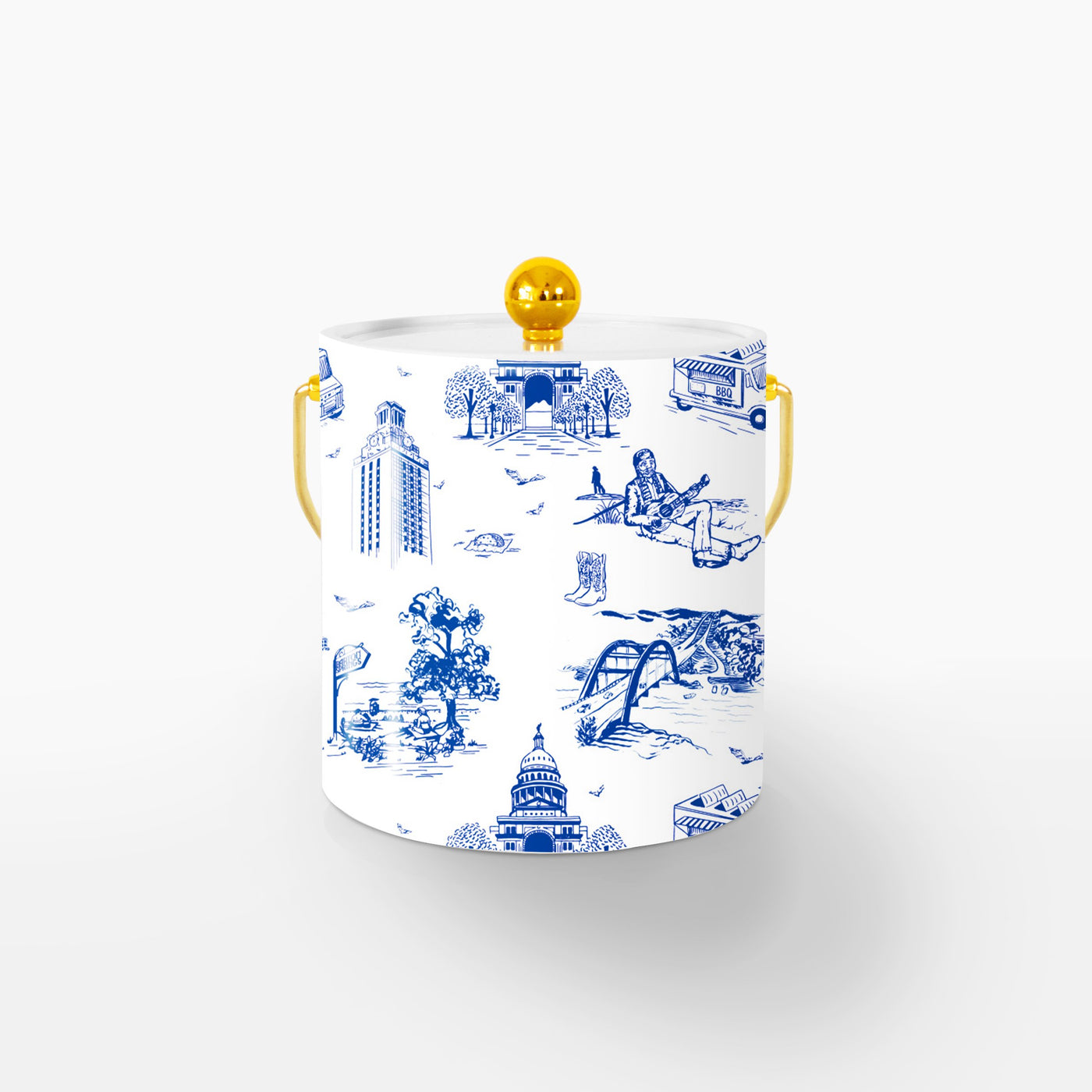 Ice Bucket Navy / Gold 10152 Torino Toile Ice Bucket dombezalergii