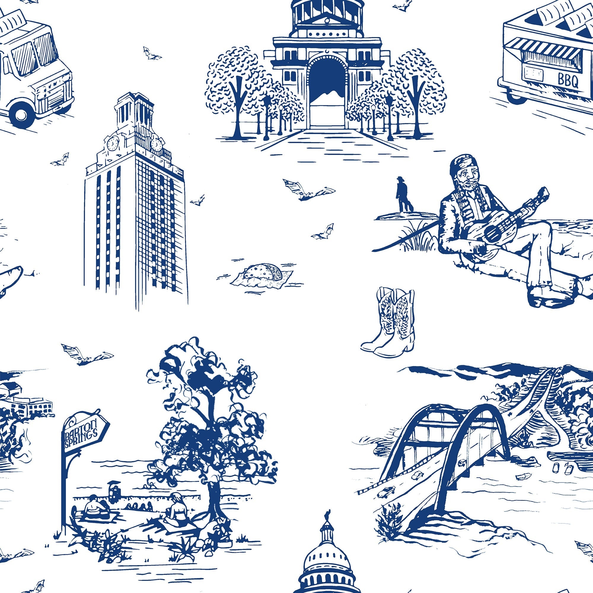 Atlanta Toile Tea Towel Set  Colorful Prints, Wallpaper, Pajamas, Home  Decor, & More