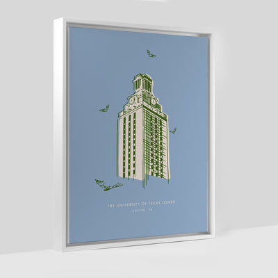 Gallery Prints Blue Canvas / 8x10 / White Frame 10152 Torino Tower Print dombezalergii