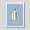 University of Texas Austin Tower Print Gallery Print Blue Print / 8x10 / White Frame