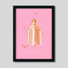 University of Texas Austin Tower Print Gallery Print Pink Print / 8x10 / Black Frame