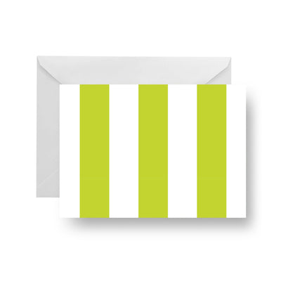 Folded Notecard Chartreuse Bold Stripe Folded Notecard dombezalergii