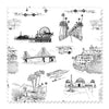 California Toile Fabric Fabric By The Yard / Cotton / Black