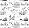 California Toile Peel & Stick Wallpaper Peel & Stick Wallpaper Black / 24"x 48"