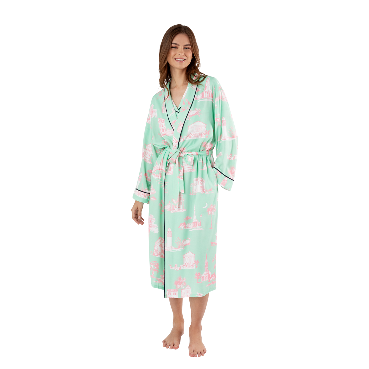 Robe S/M / Mint Charleston Toile Robe dombezalergii