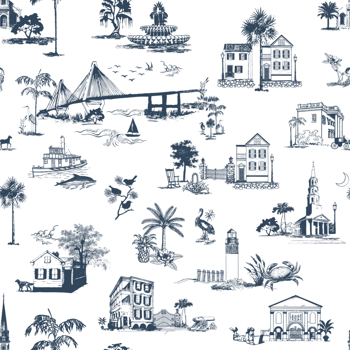 Wallpaper Charleston Toile Wallpaper dombezalergii