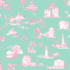 Charleston Toile Traditional Wallpaper Wallpaper Mint / Double Roll