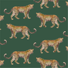 Cheetahs Peel & Stick Wallpaper Peel & Stick Wallpaper Hunter Green / 24"x 48"