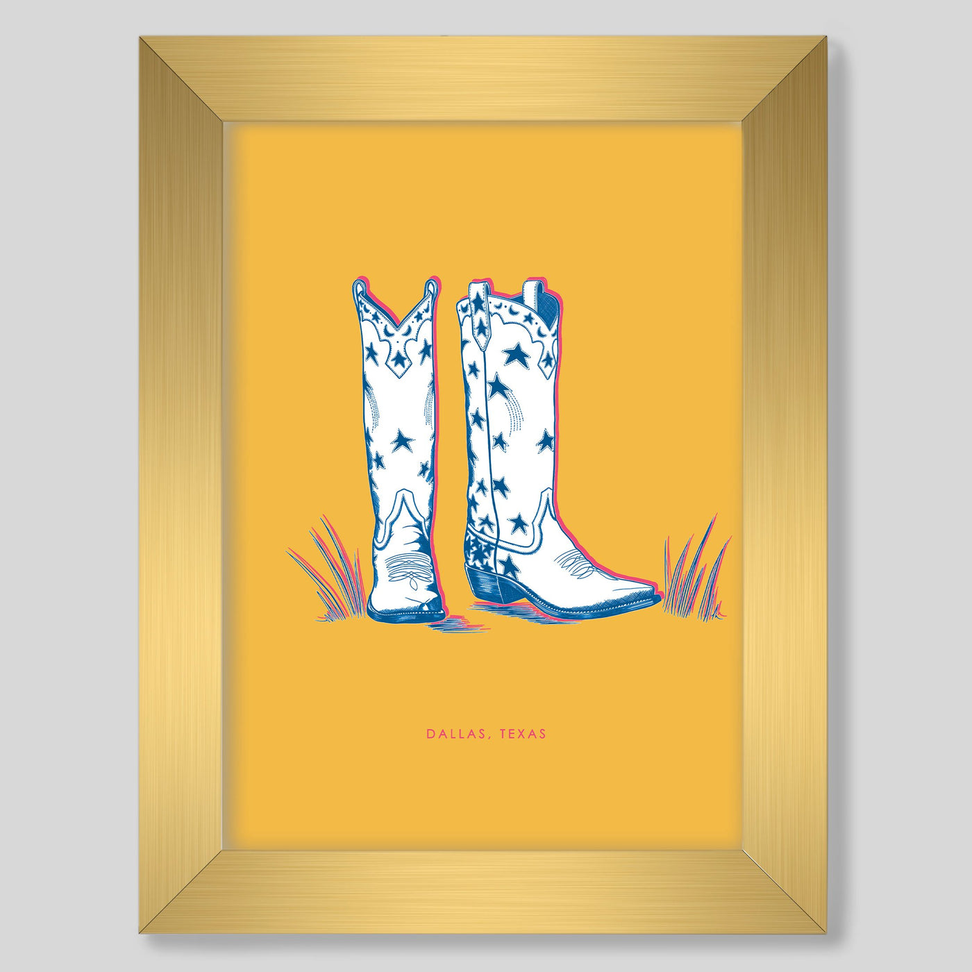 Gallery Prints Yellow / 8x10 / gold frame Dallas Boots Gallery Print dombezalergii