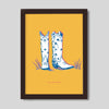 Dallas Boots Gallery Print Gallery Print Yellow / 11x14 / Walnut Frame