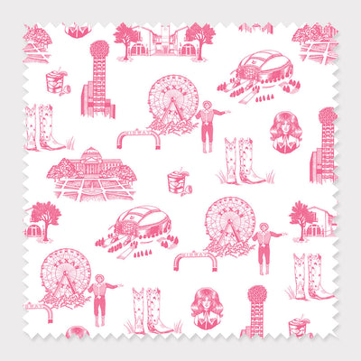 Fabric Linen Canvas / Sample / Pink Dallas Toile Fabric dombezalergii