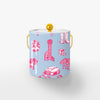 Dallas Toile Ice Bucket Ice Bucket Blue Pink / Gold