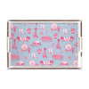 Dallas Toile Lucite Tray Lucite Trays Blue Pink / 11x17