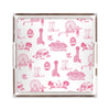 Dallas Toile Lucite Tray Lucite Trays Pink / 12x12