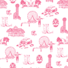 Dallas Toile Traditional Wallpaper Wallpaper Pink / Sample