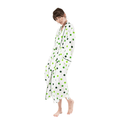 Robe S/M / White/Green Dots Robe White/Green dombezalergii