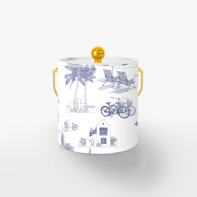 Ice Bucket Gold / Navy Florida Toile Ice Bucket dombezalergii