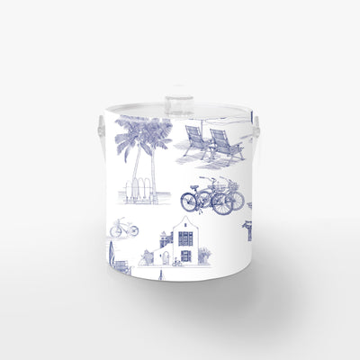 Ice Bucket Lucite / Navy Florida Toile Ice Bucket dombezalergii