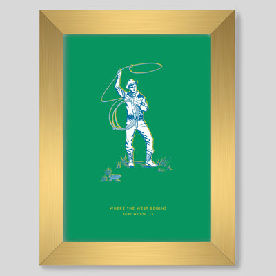Gallery Prints Green / 8x10 / gold frame Fort Worth Cowboy Gallery Print dombezalergii