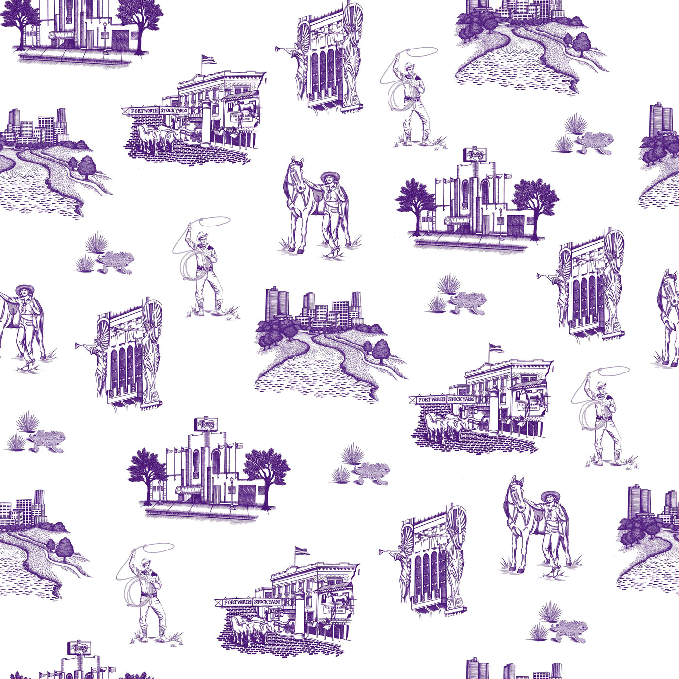 Peel & Stick Wallpaper Purple / 24" x 96" Fort Worth Peel & Stick Wallpaper dombezalergii