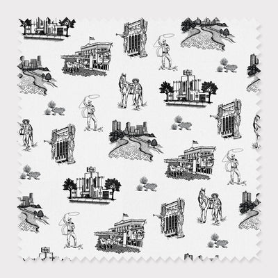 Fabric Cotton / By The Yard / Black Fort Worth Toile Fabric dombezalergii