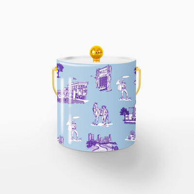 Ice Bucket Blue Purple / Gold Fort Worth Toile Ice Bucket dombezalergii