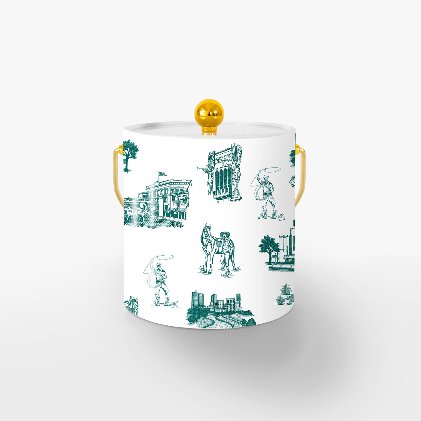 Ice Bucket Pine / Gold Fort Worth Toile Ice Bucket dombezalergii