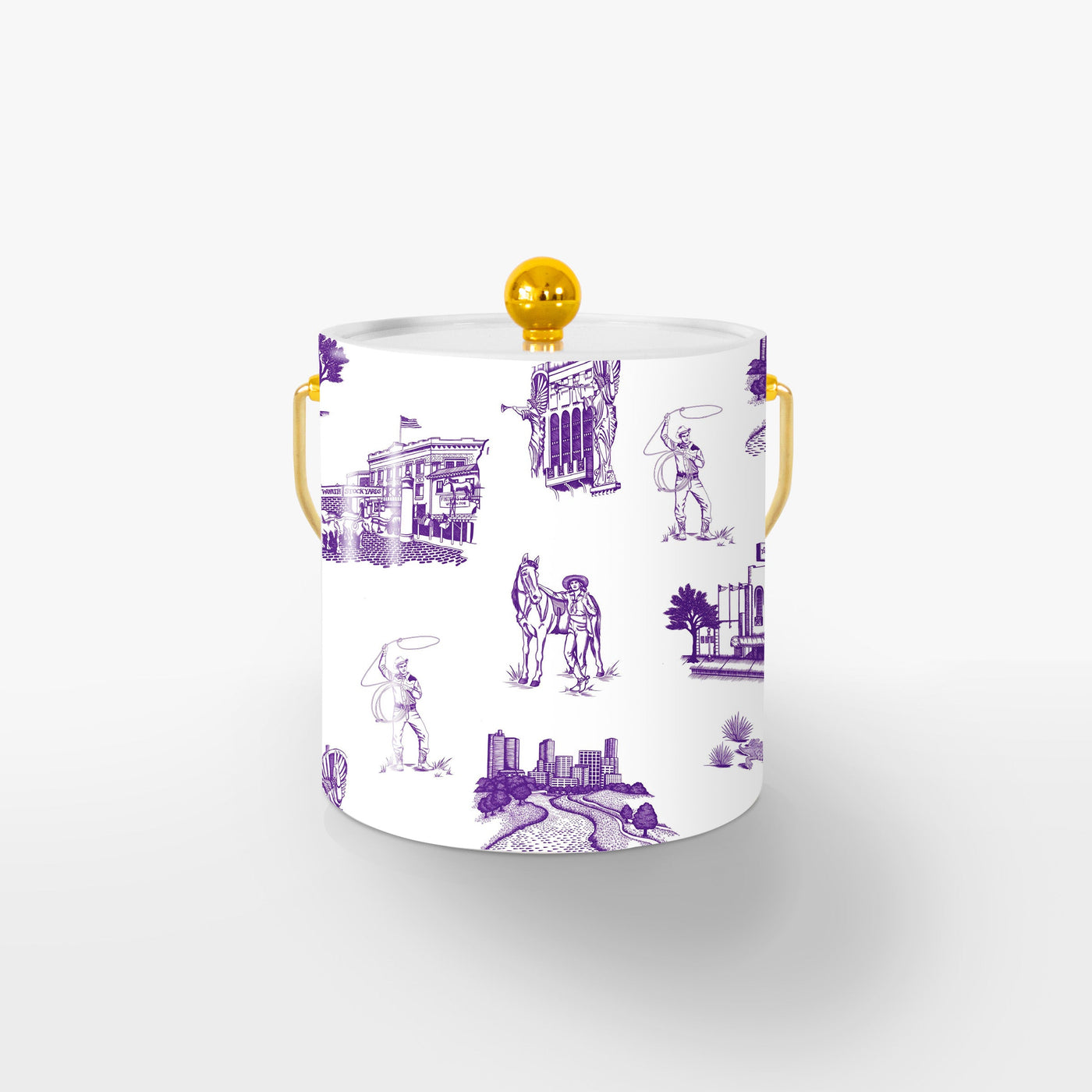 Ice Bucket Purple / Gold Fort Worth Toile Ice Bucket dombezalergii