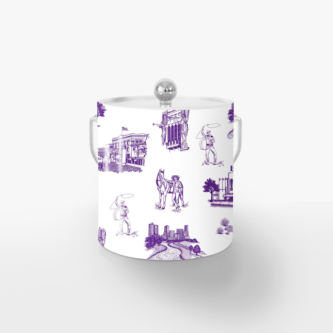 Ice Bucket Purple / Silver Fort Worth Toile Ice Bucket dombezalergii