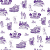 Fort Worth Toile Traditional Wallpaper Wallpaper Purple / Sample