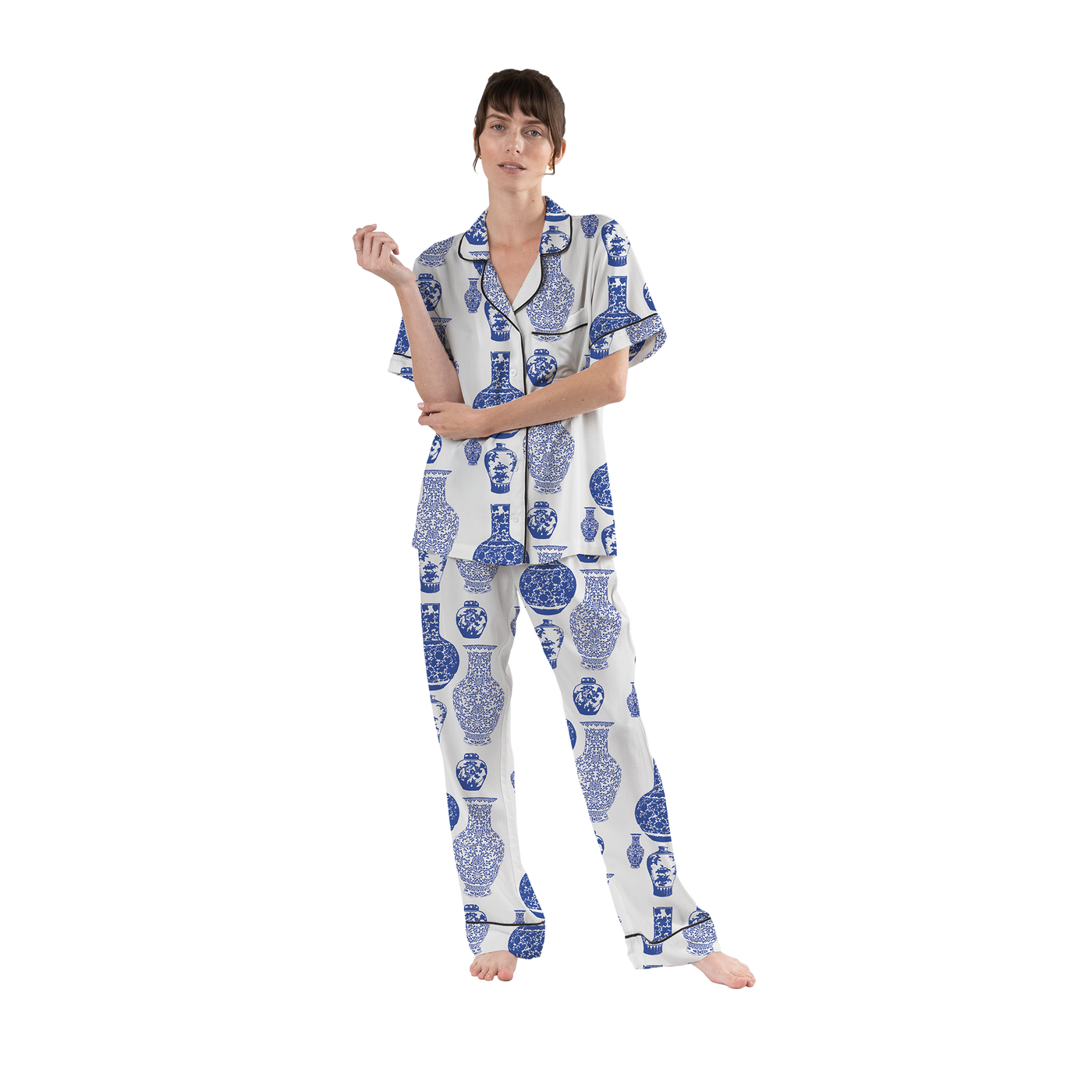 Pajama Set XS / Blue Ginger Jars Pajama Pants Set dombezalergii