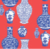 Ginger Jars Peel & Stick Wallpaper Peel & Stick Wallpaper Red Blue / 24"x 48"