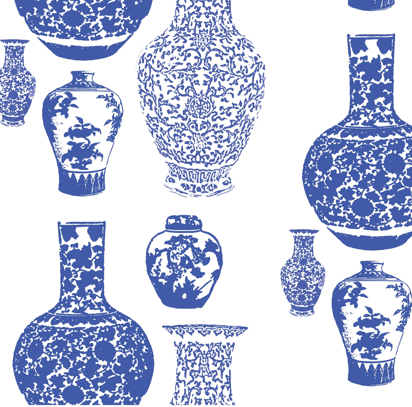 Wallpaper Double Roll / Blue Ginger Jars Wallpaper dombezalergii