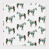 Horse & Tassel Fabric Fabric By The Yard / Green / Cotton