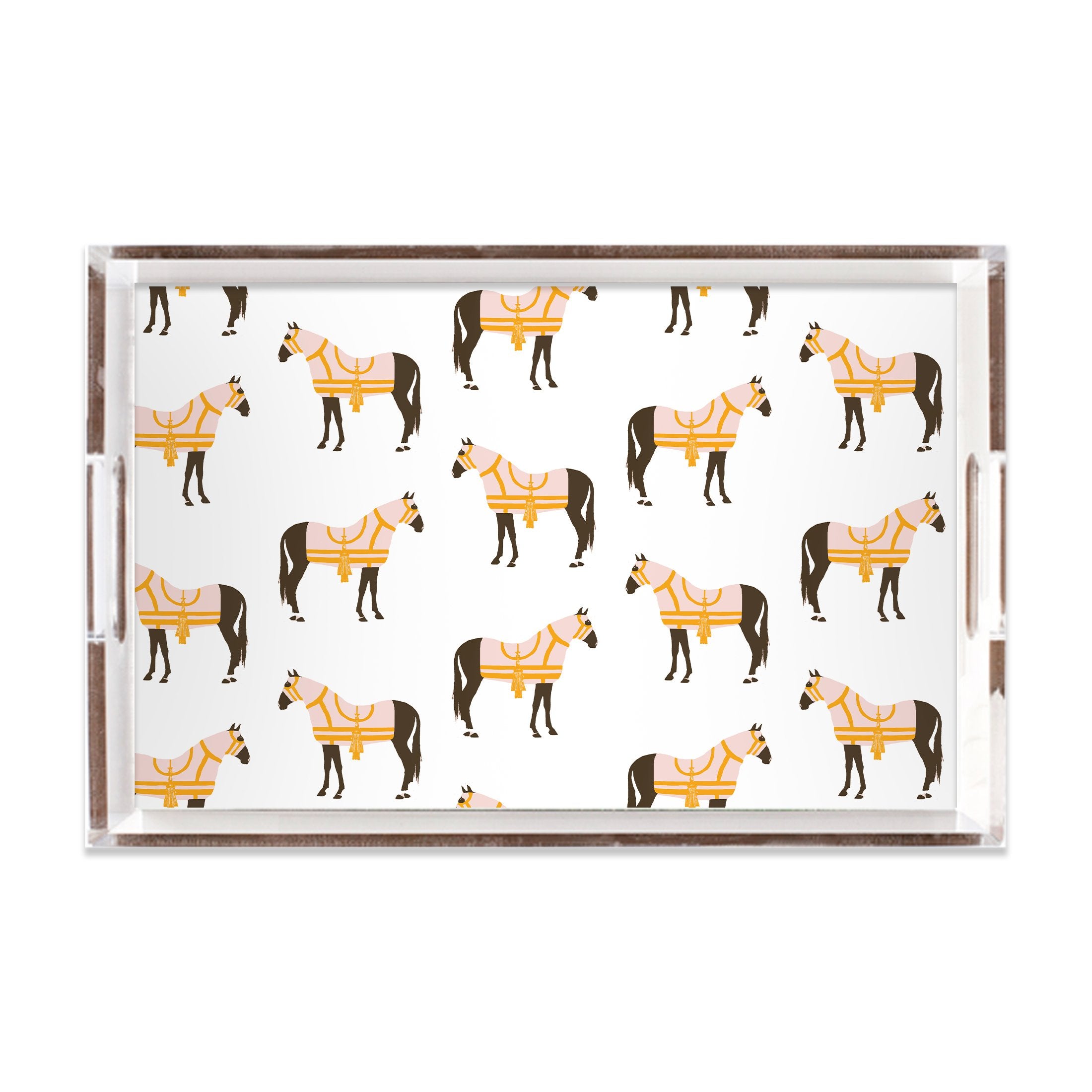 Horse & Tassel Lucite Tray