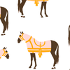 Horse & Tassel Traditional Wallpaper Wallpaper Pink / Sample