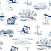 Houston Toile Peel & Stick Wallpaper Peel & Stick Wallpaper Navy / Sample