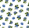 Hydrangea Traditional Wallpaper Wallpaper Sample / Blue
